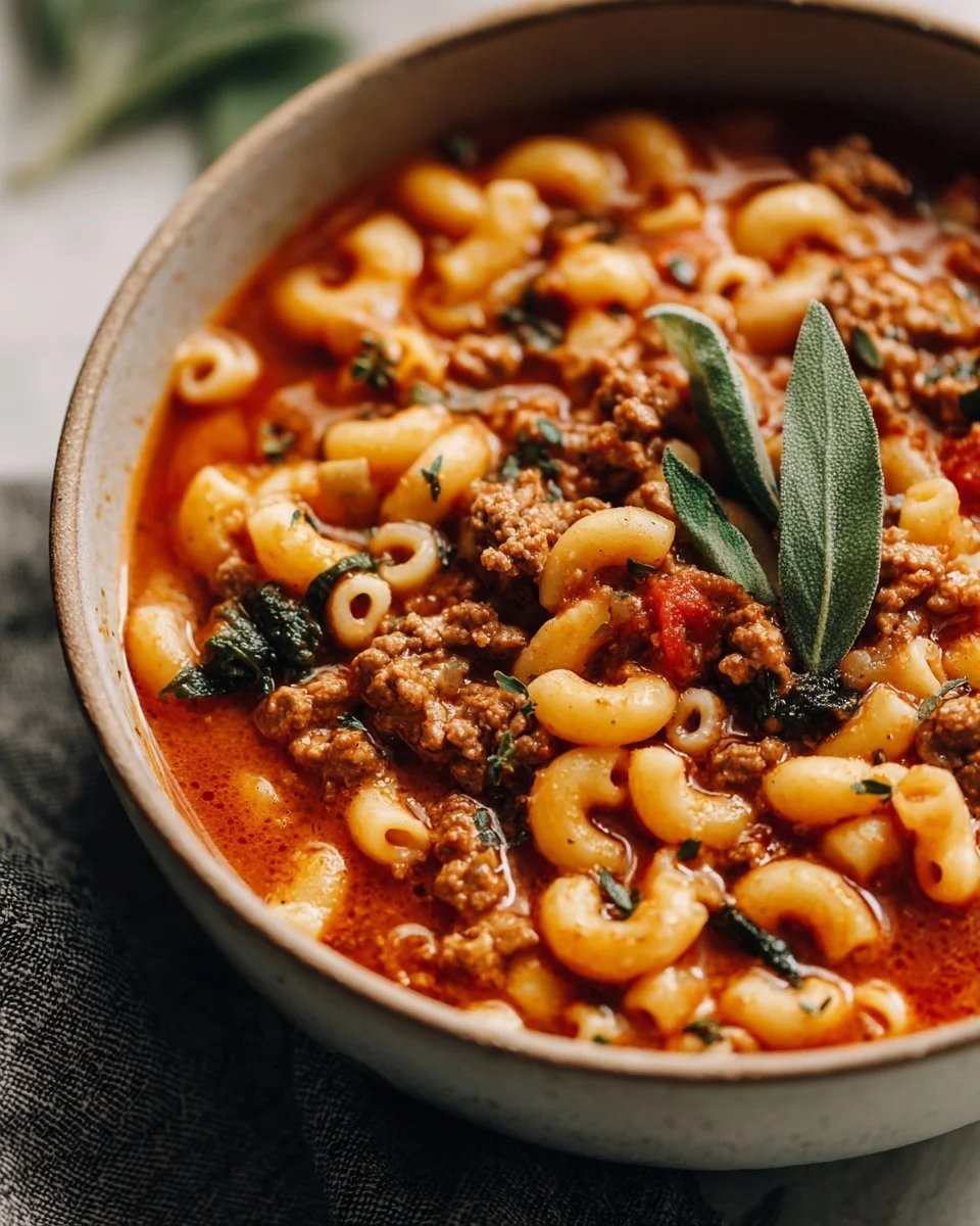 Classic Pasta Fagioli (No Bacon – Halal Version)