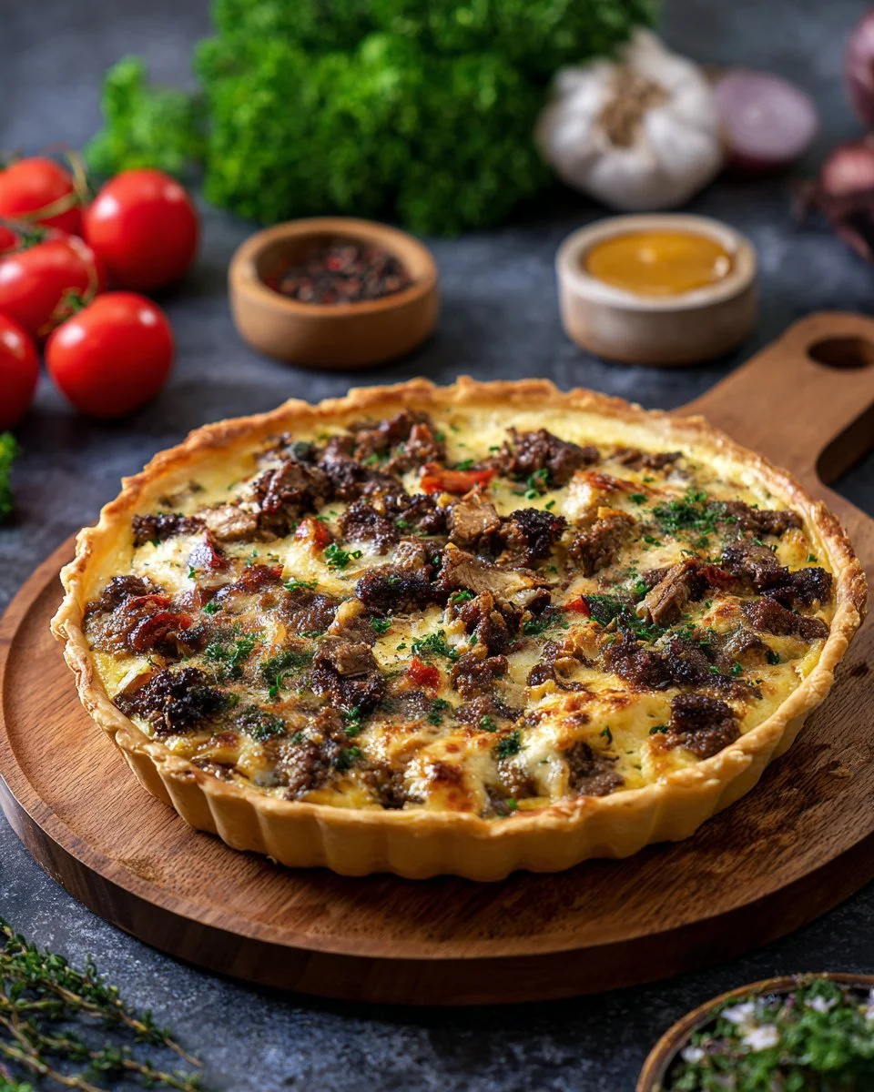 Halal Meat Lovers Quiche (Beef & Turkey Version)
