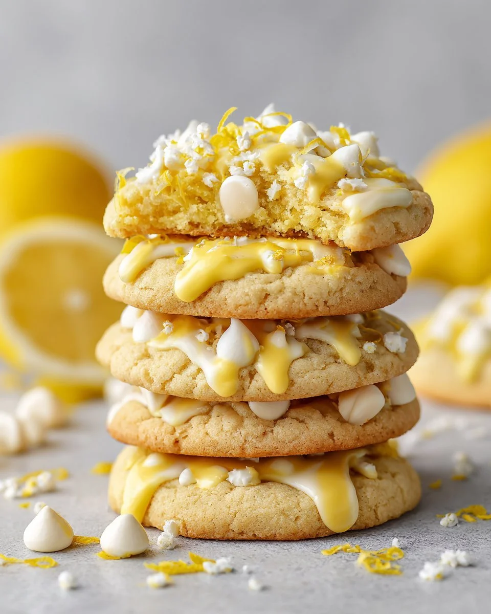 White Chocolate Lemon Pudding Cookies