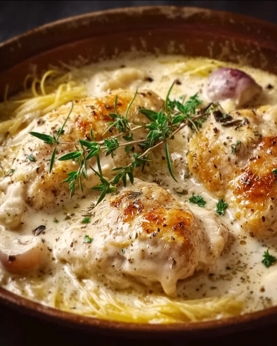 Cozy Creamy Crock Pot Chicken (No Wine)