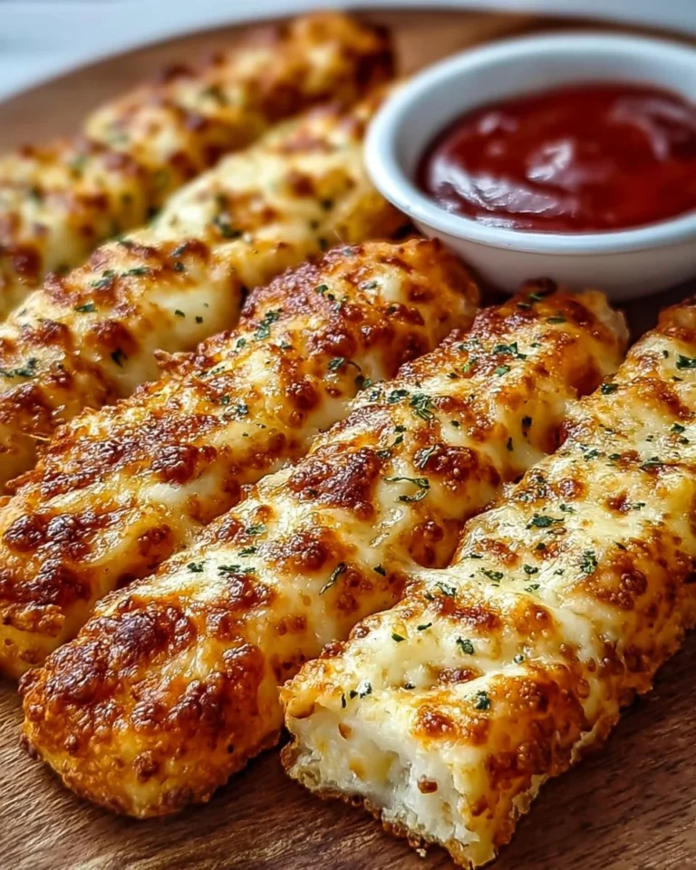Homemade Pizza Hut cheese sticks served with marinara sauce